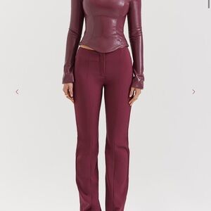 House of CB LILLIE WINE TROUSERS